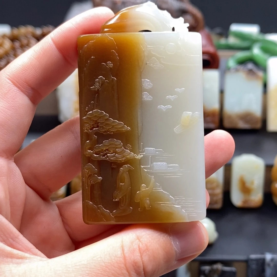 未镶嵌和田玉挂件灰****挥
