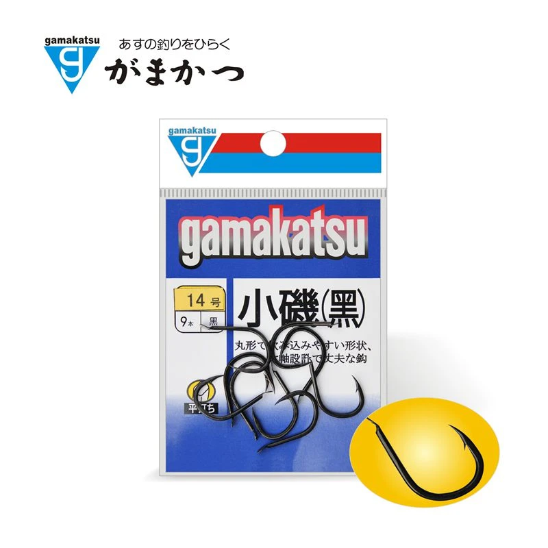 Gamakatsu伽玛卡兹小矶上黑高碳钢有倒刺进口伽马鱼钩C1KI1大物钩