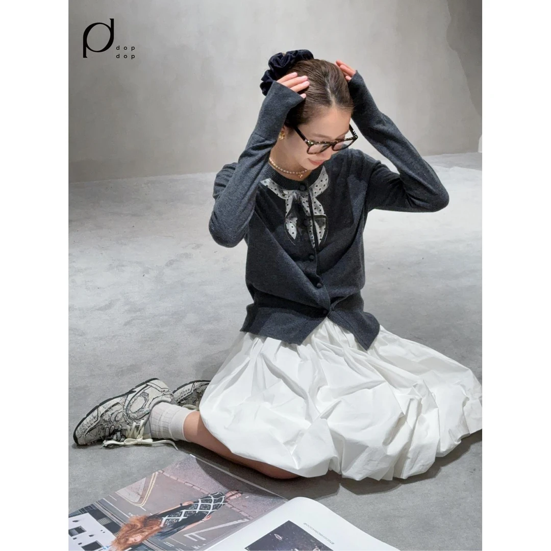 AVVENN2025春松紧腰白色蓬蓬裙花苞半裙1390dopdop买手店