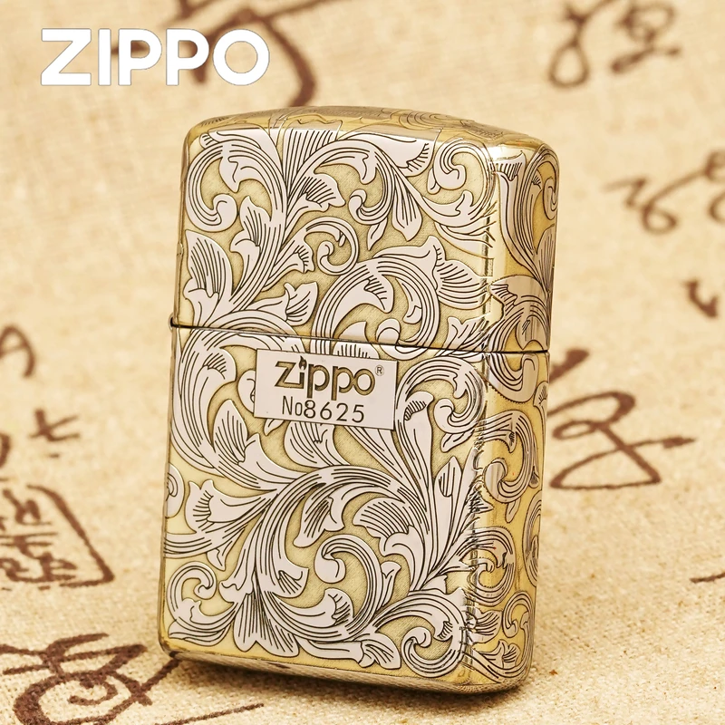 ZIPPO/之宝正品打火机/盔甲雕刻五面唐草-金冰双色DY9902DK【俊昊】