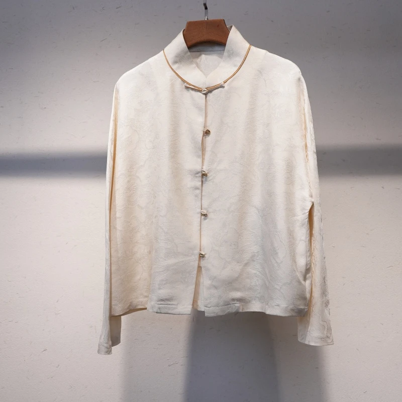 立领衬衫25040 35姆米三经绞罗面料