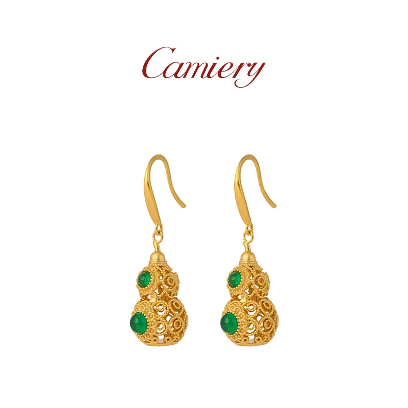 CAMIERY 新中式福禄葫芦耳环时尚轻奢气质高端