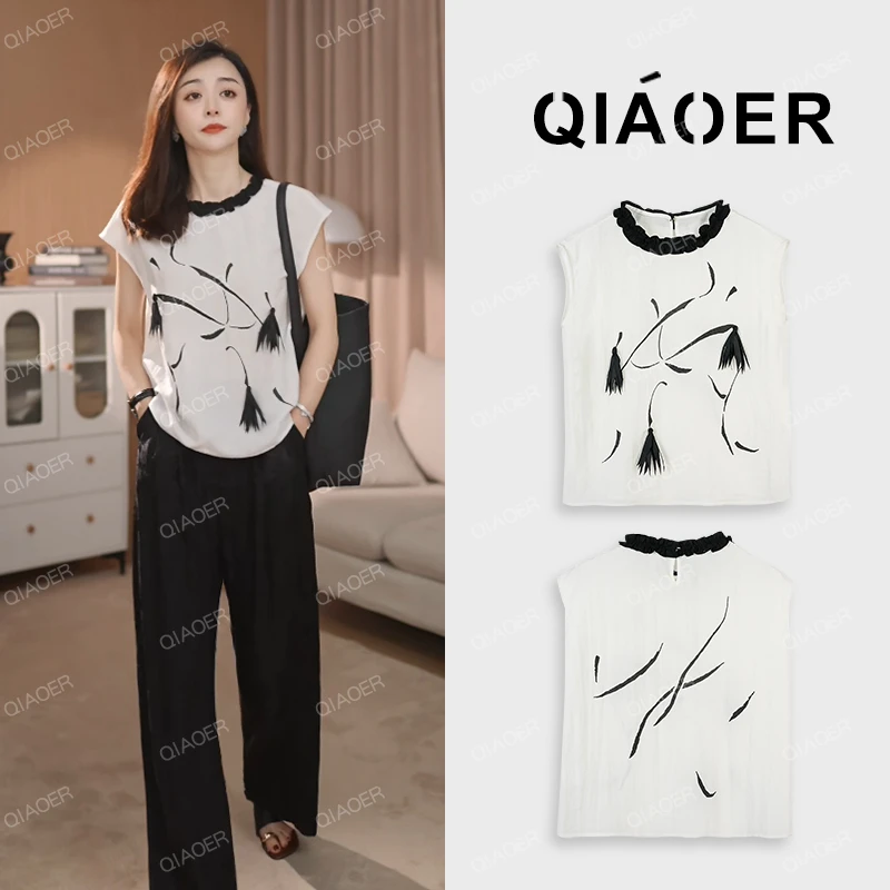 乔儿定制【清冷千金】亚麻+莱赛尔天丝百搭T恤洋气衣服女时尚上衣薄