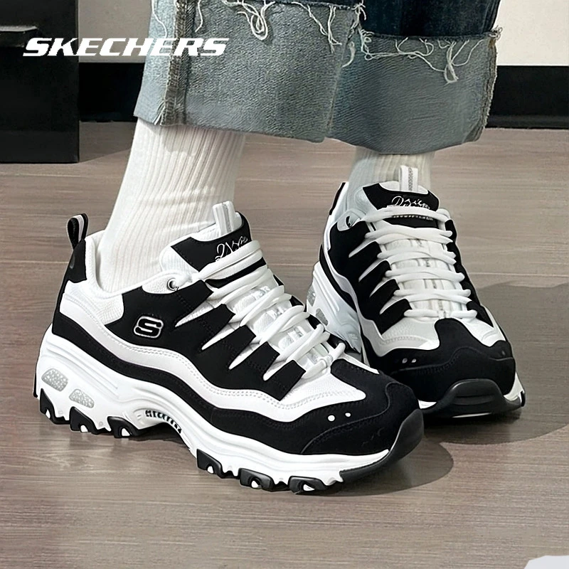 斯凯奇女休闲鞋2025新款轻便耐磨透气时尚熊猫鞋运动鞋