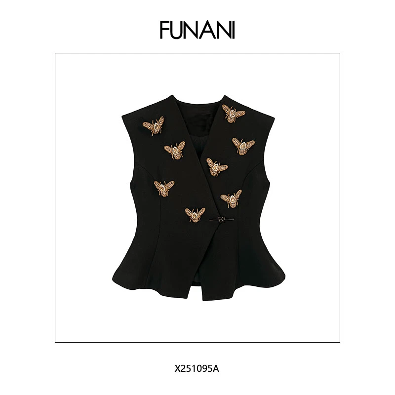 【FUNANI】 轻奢法式高级感重工原创设计感 马甲 X251095A