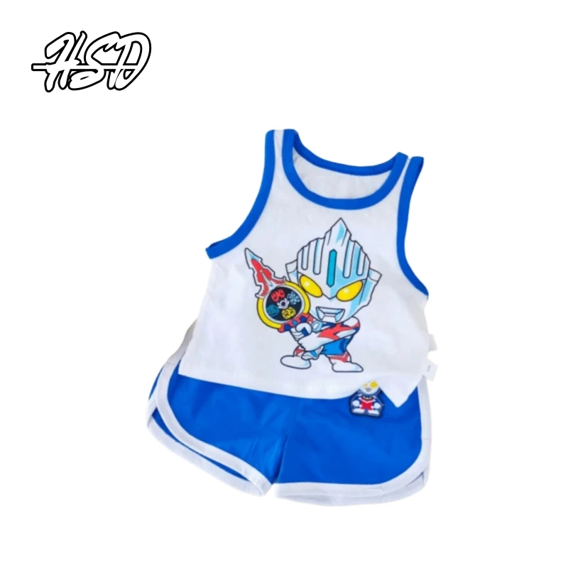 【3044】儿童套装男童夏季连体男宝无袖卡通