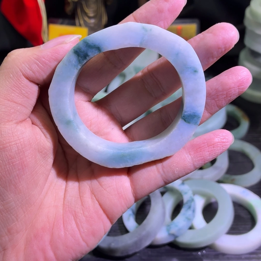 定制翡翠未镶嵌天然翡翠A货毛胚手镯定制