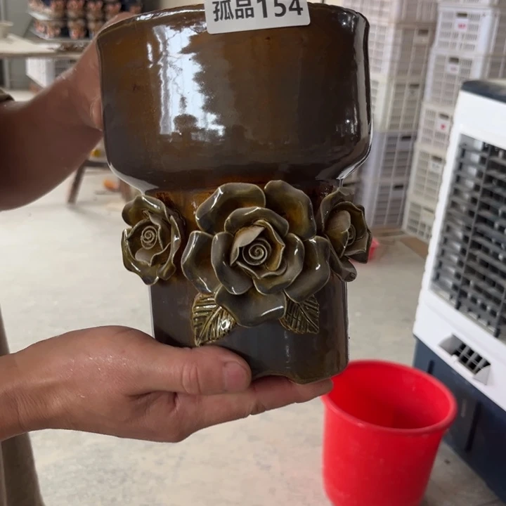 紫砂花盆粗陶材质多肉花盆