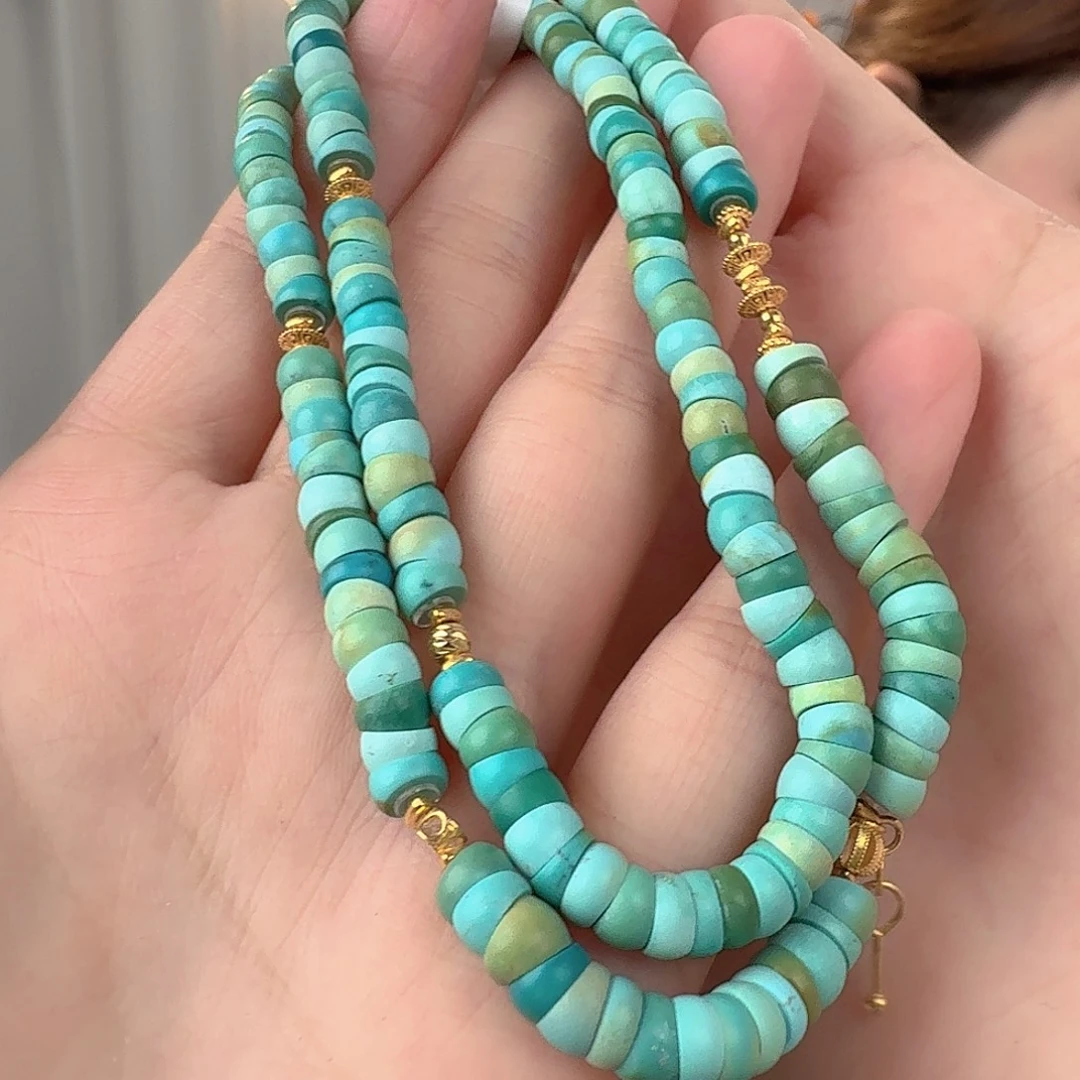 绿松石18K金镶嵌珠宝奇石