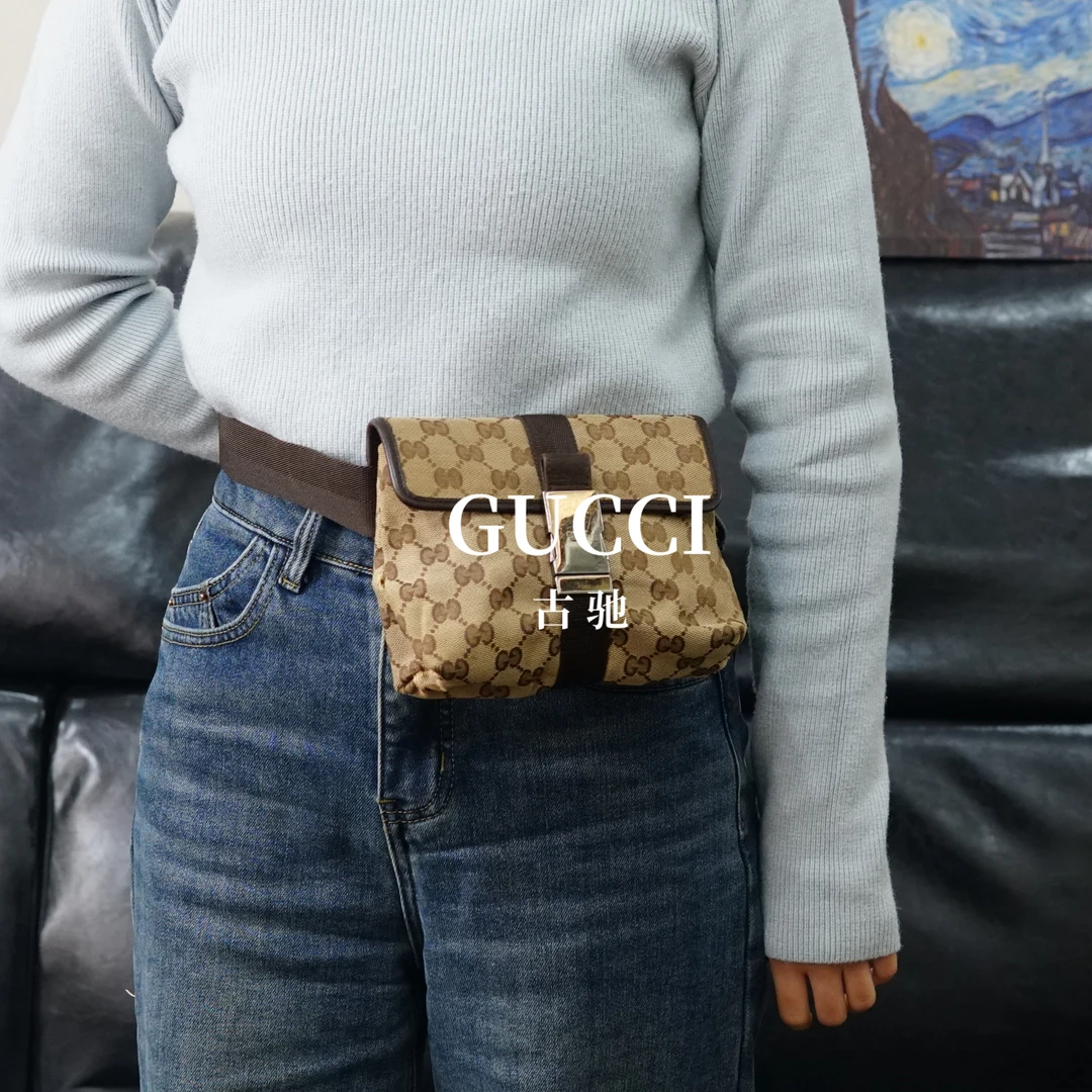 95新 GUCCI/古驰 老花腰包/F3BB12503087/3087