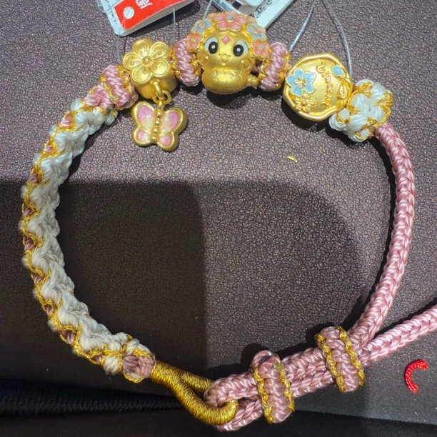 周大生足金簪花蛇莫奈梵高转运珠