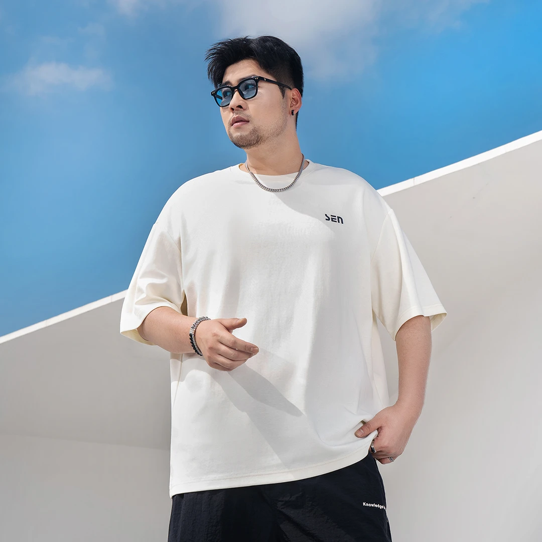 【重磅透气7XL】胖子大码男装宽松圆领休闲遮大肚子短袖潮流t恤夏季
