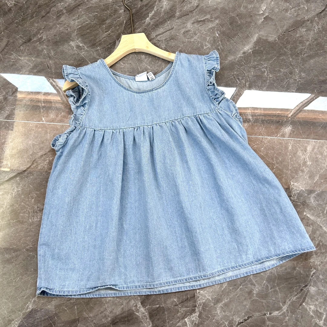 【ver出口原单】飞飞袖牛仔背心女 棉质夏季百搭宽松版时尚通勤