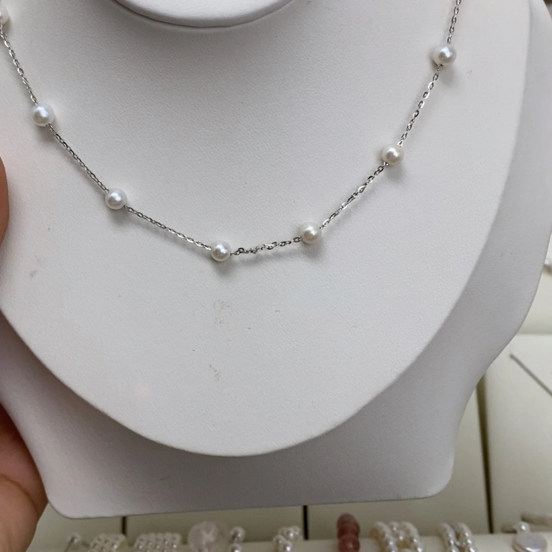 淡水珍珠颈饰银S925镶嵌