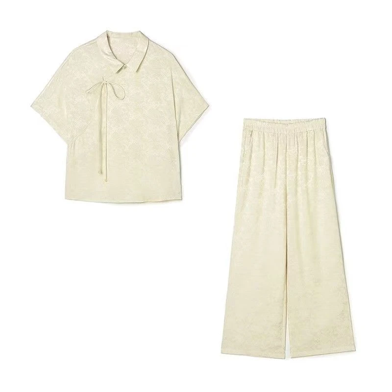 【A951】2025夏季女士新款套装高端气质显瘦减龄两件套中国风套裤