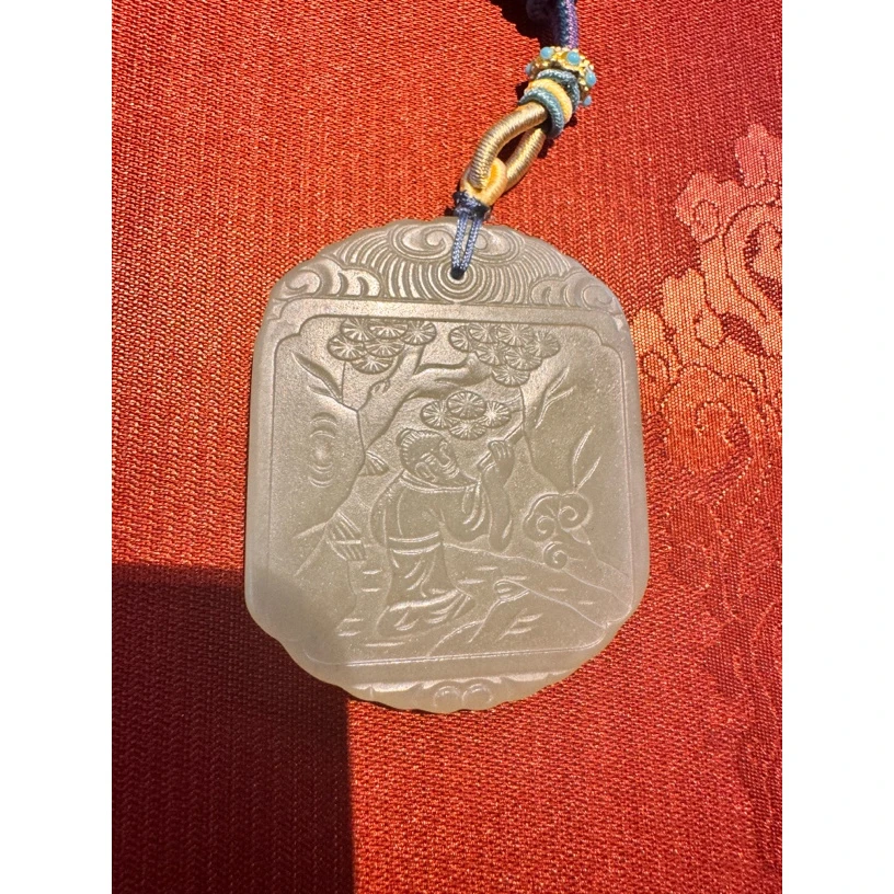 【闪购商品】精美和田玉子冈牌松下老头