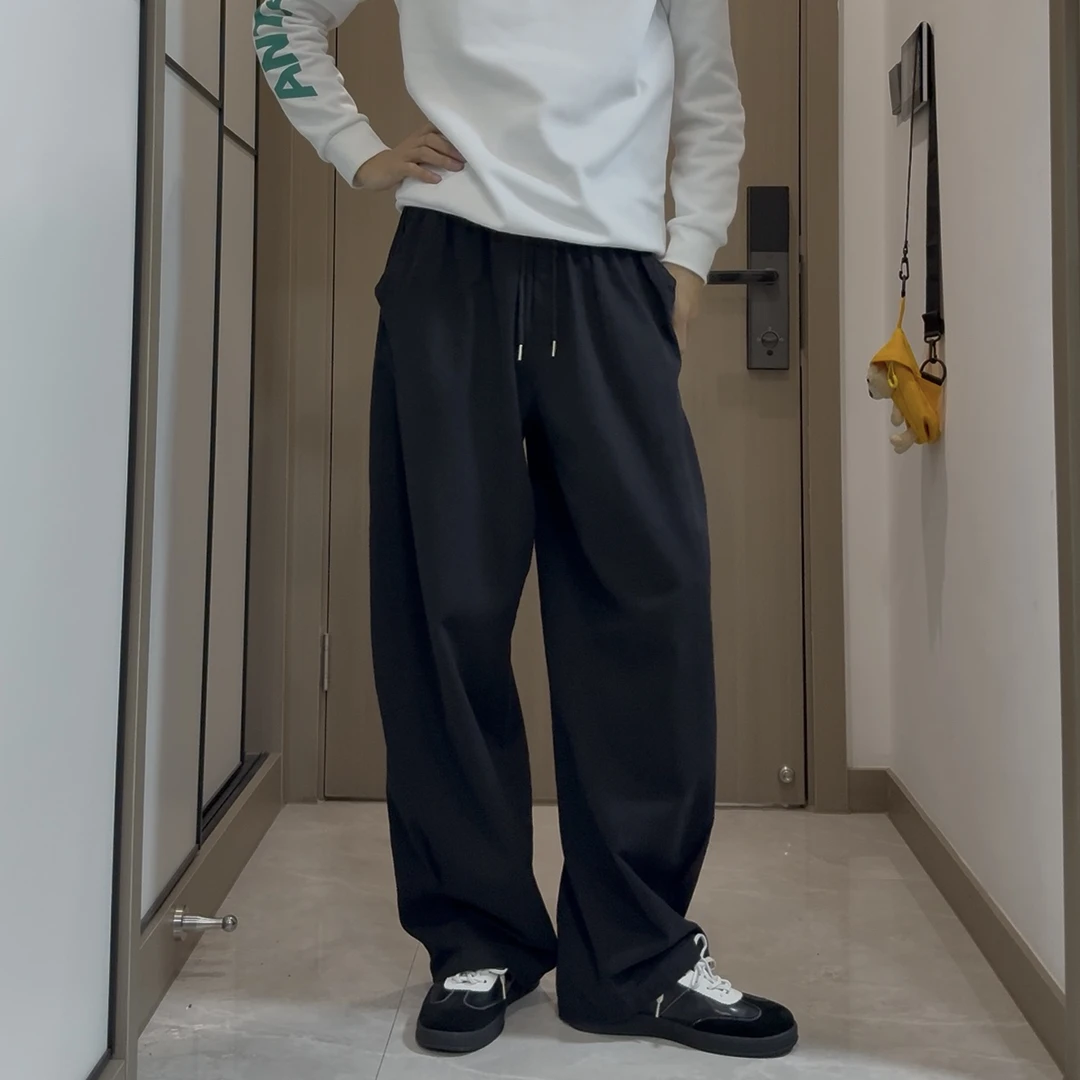 【尚且男装】时尚百搭水洗男女垂感直筒阔腿休闲裤