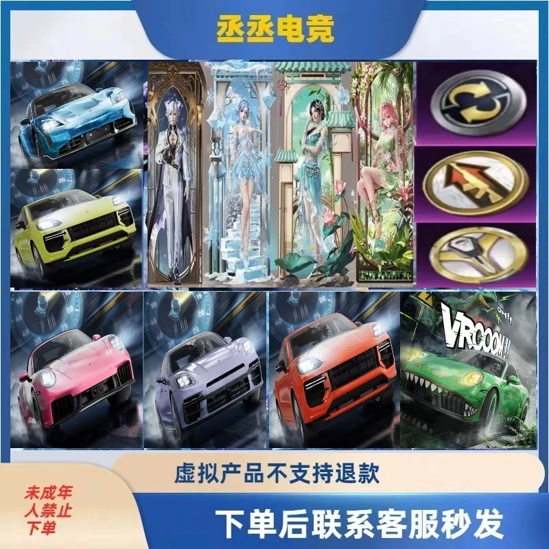 ◆吃鸡游戏◆无垠阁系列角色各种徽章.保时捷现有车皮和平精英车币
