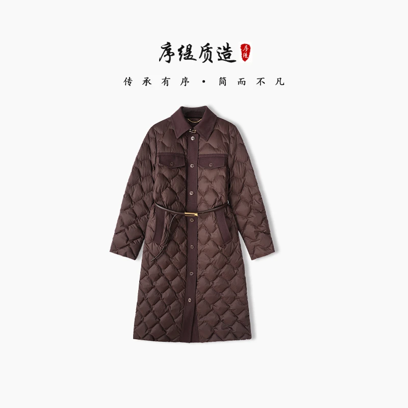 序缇90白鹅绒羽绒服女中长款2025冬季新款保暖外套H327-26776