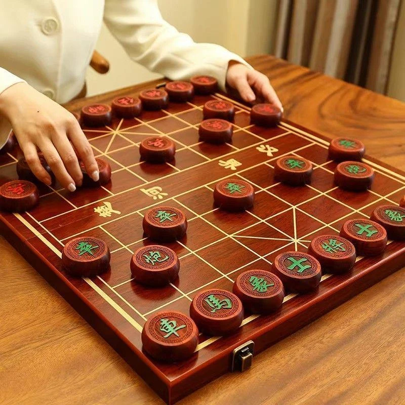 【新品上市】象棋红木中国象棋实木带木质棋盘学生成人大号红花梨
