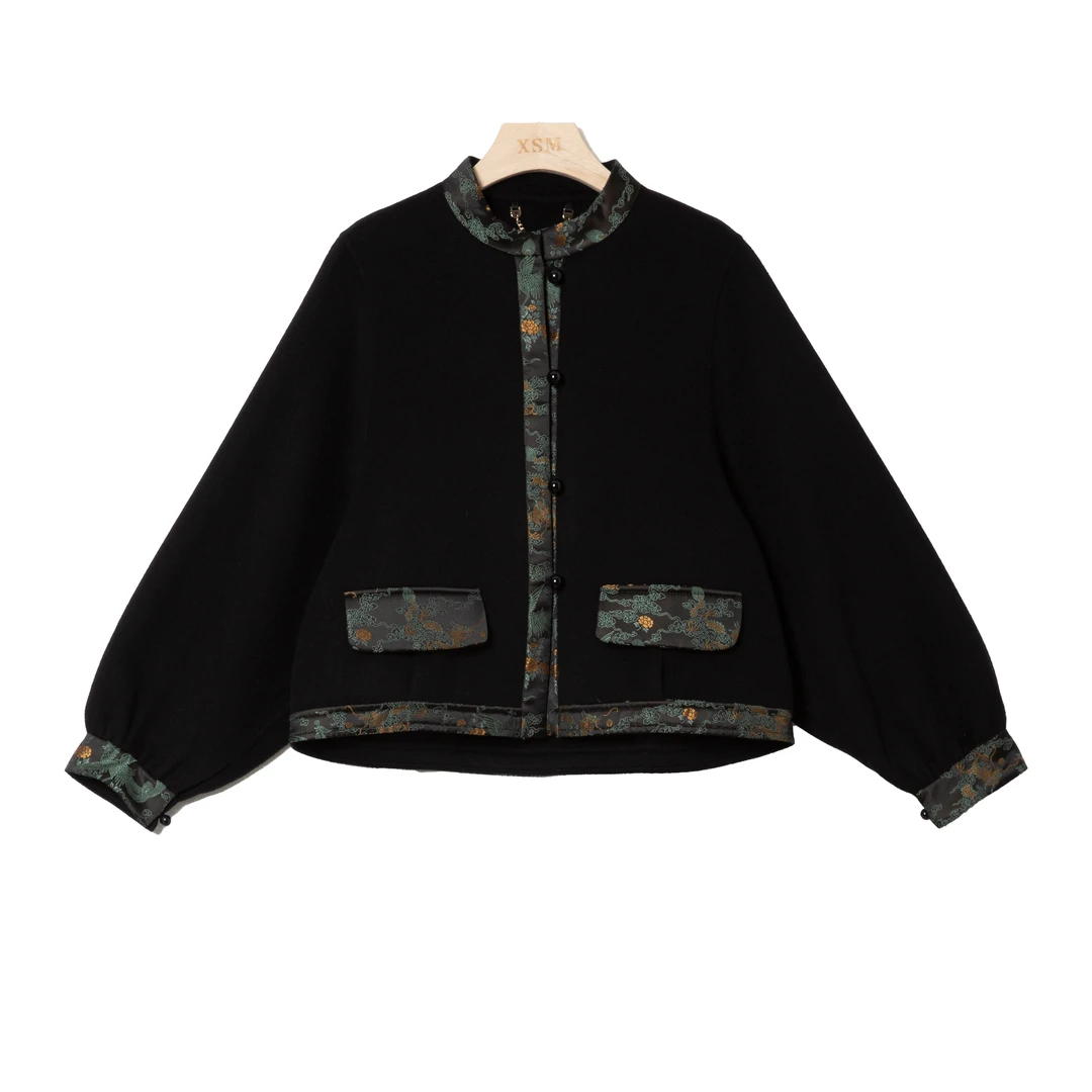 圆领民族风纽扣时尚百搭秋冬外套YYHM82001/LZ