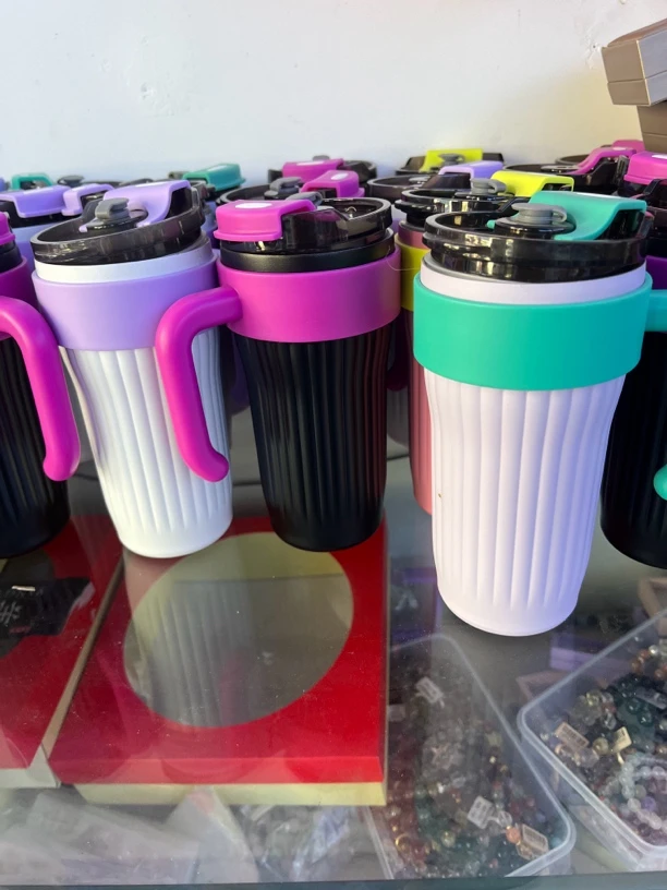 多巴胺风格316不锈钢便携带手柄吸管大容量保温杯