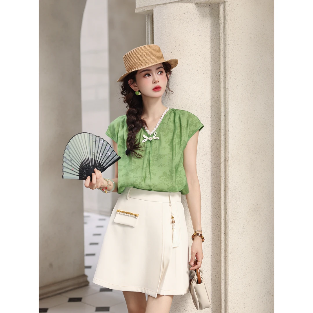 陈大器【山野青山】港风复古夏季宽松短袖T恤休闲上衣JP1666228