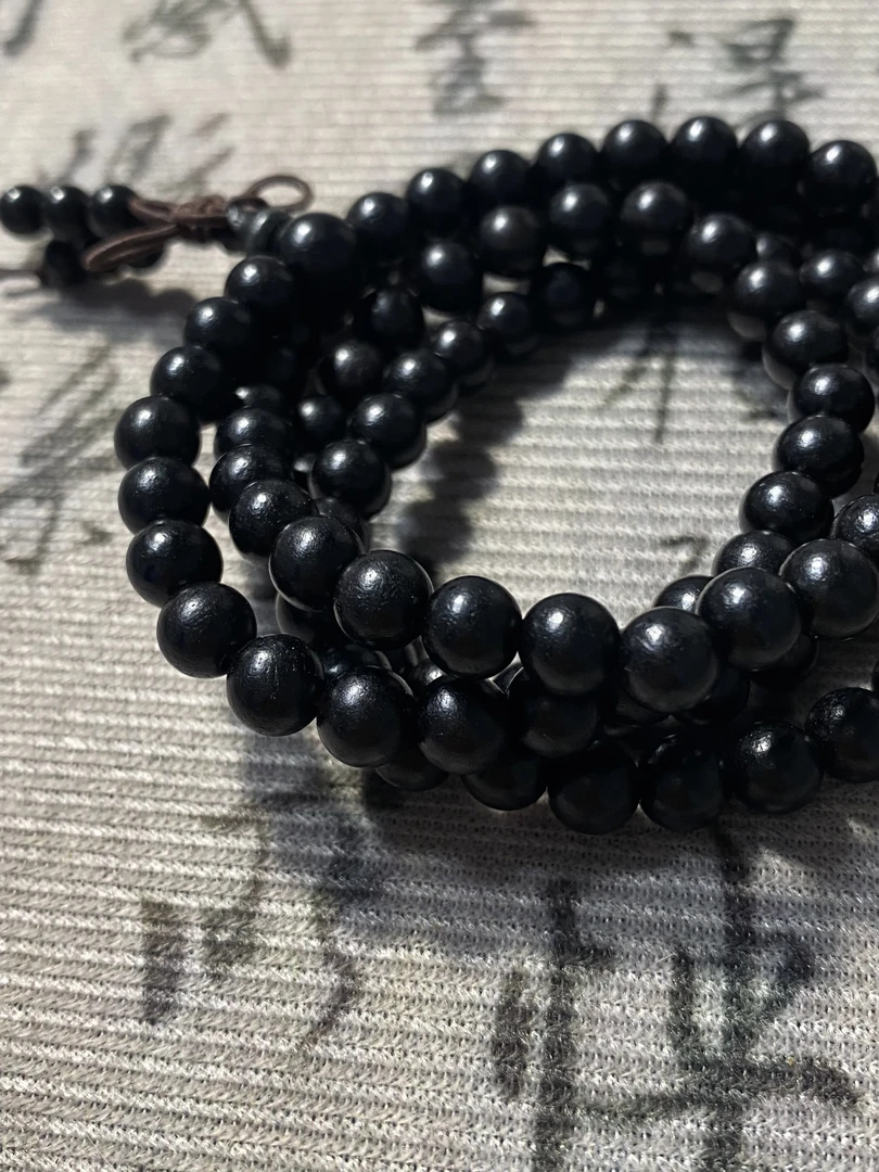 非金属木质手链 黑檀木 6mm＊108手链