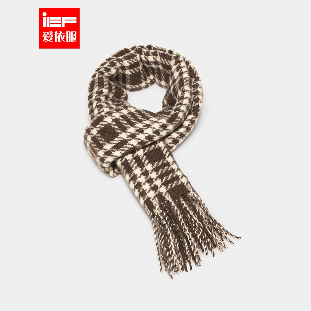 IEF/爱依服2025新款韩版秋冬高级感千鸟格设计百搭男女同款围巾