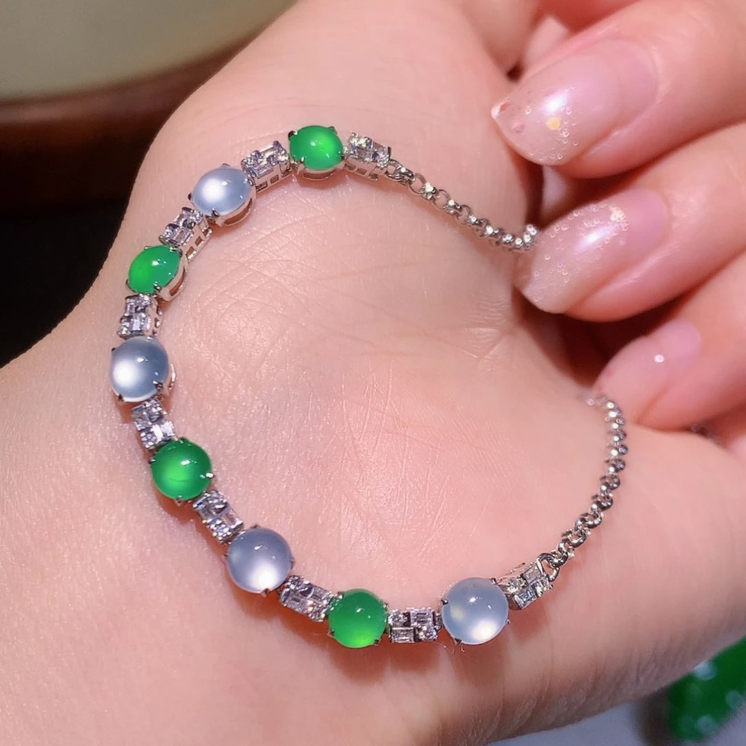 18K金镶嵌手链翡翠手链