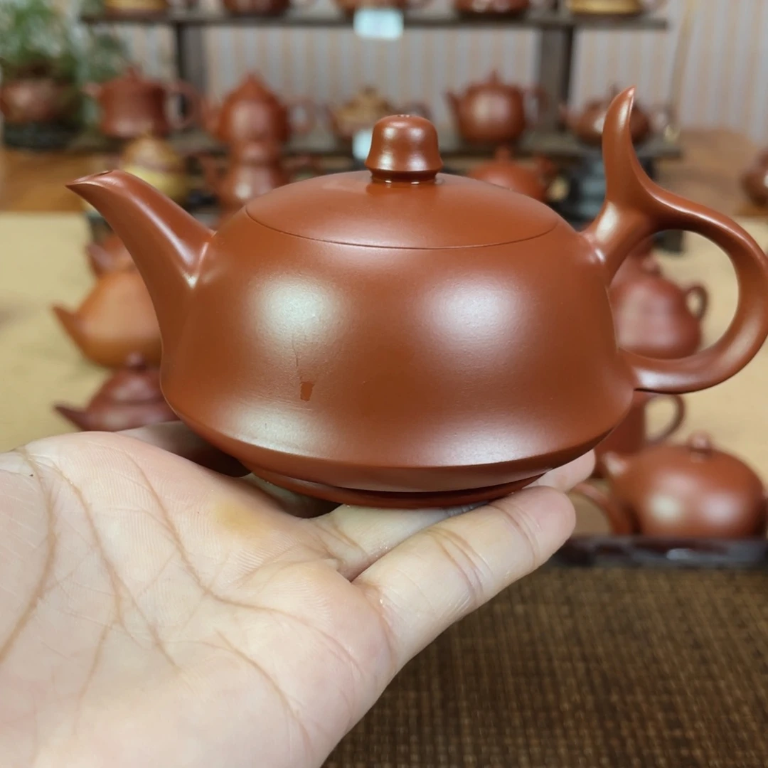 茶壶紫砂里*?潮州手工手拉朱泥将军壶