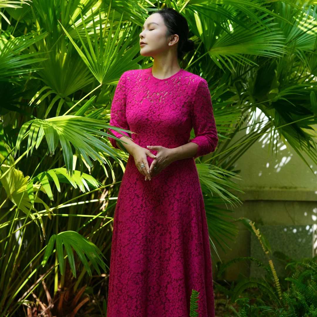 SIQIYOUNG 弗洛伊德-重磅蕾丝长裙