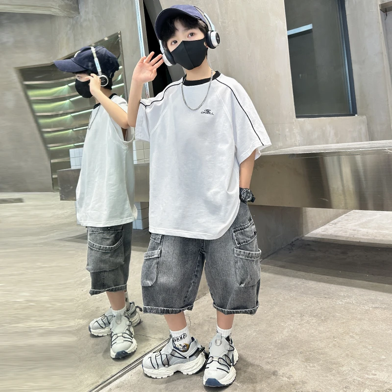 儿童装男童夏装短袖套装2025新款夏季薄款中大童夏款运动酷帅时髦