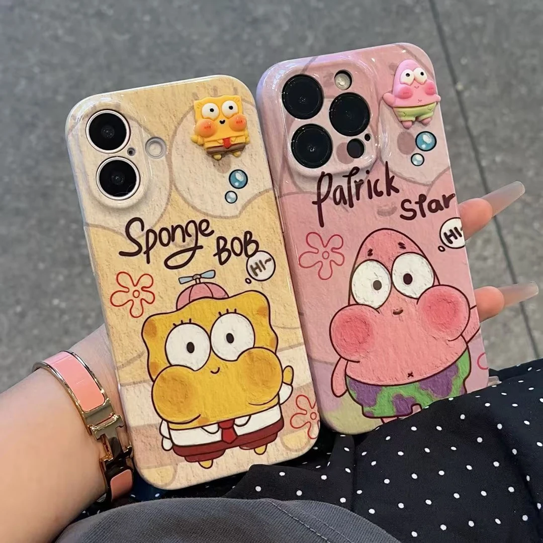 奥菲顿萌系海绵派大星适用苹果17/16菲林手机壳华为vivoppo小米15