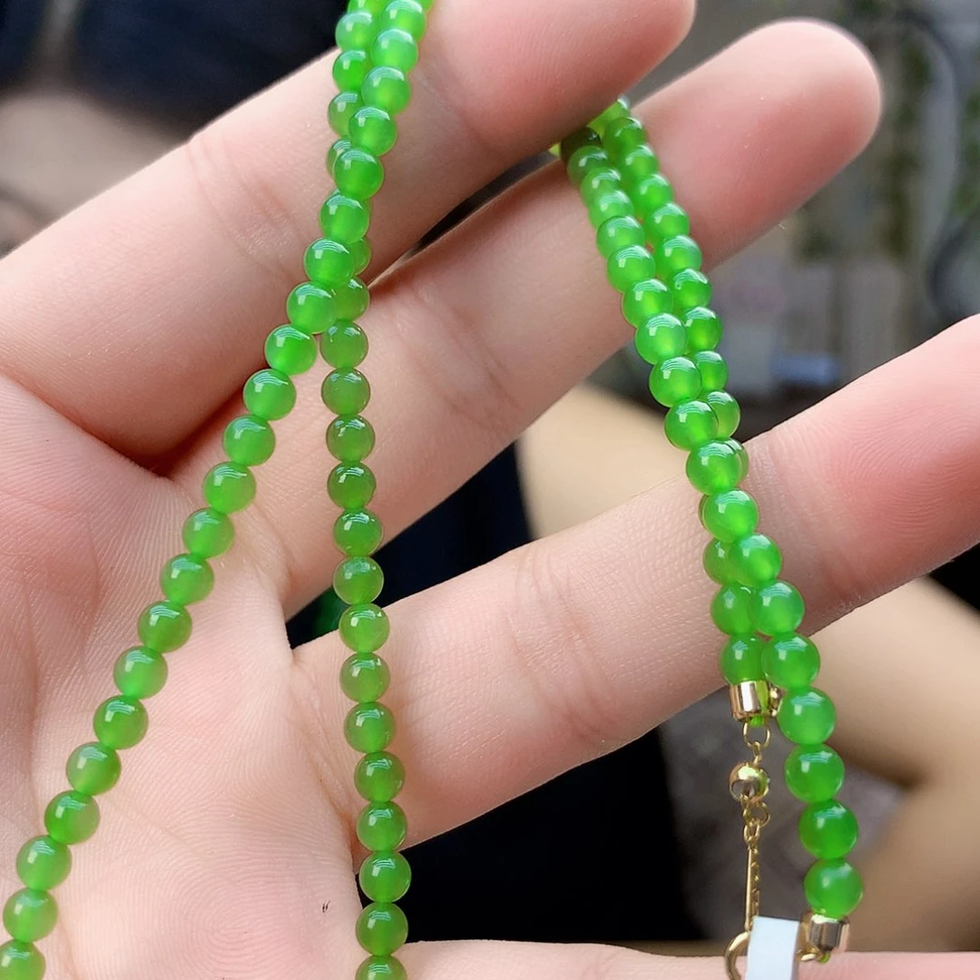 和田玉（碧玉）18K金镶嵌吊坠(不含链)项链