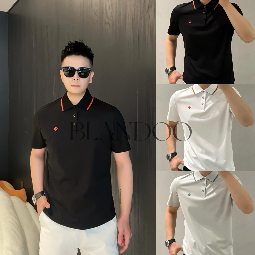 BLANDOO “简约撞色” 男士轻奢百搭撞色小标翻领Polo衫8BD867