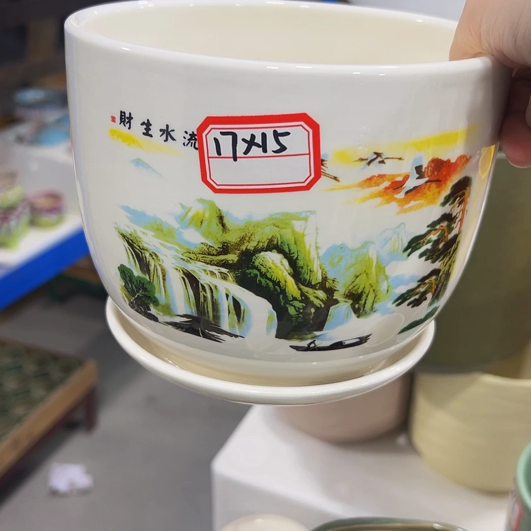 外贸尾单陶瓷花盆凑10米包邮