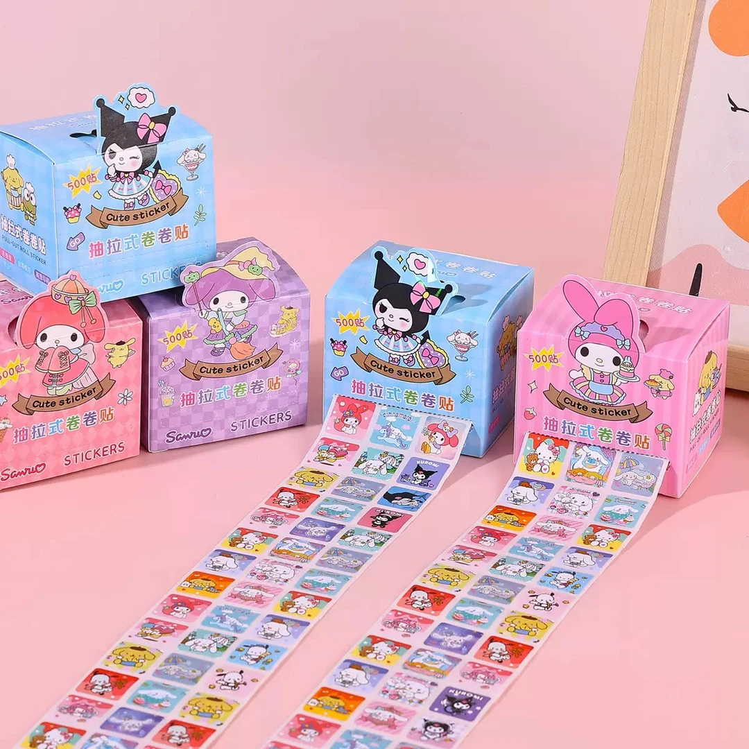 卡通库洛米卷卷贴纸可爱风手帐装饰奖励贴画