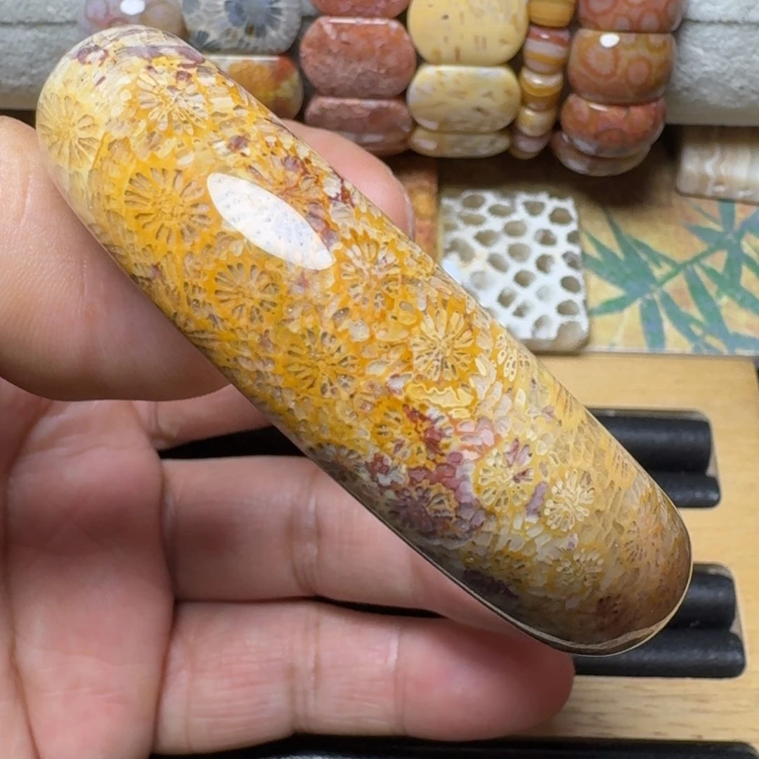 硅化玉纯天然色有机玉石 保真色未镶嵌60圈口