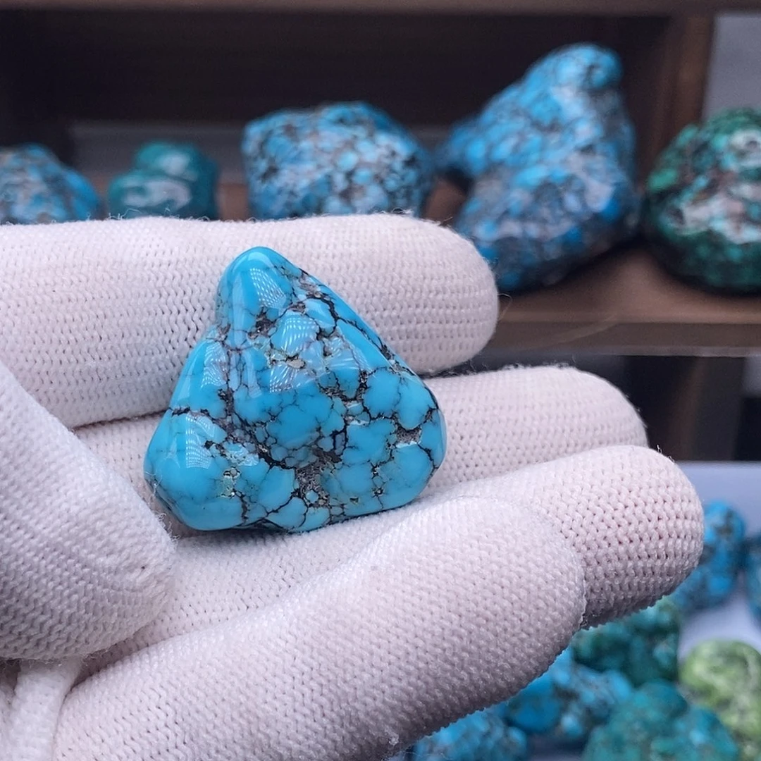 绿松石未镶嵌随型编锁骨好看