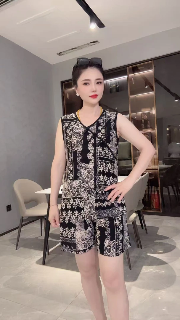 爆款新中式盘扣砍袖家居服套装