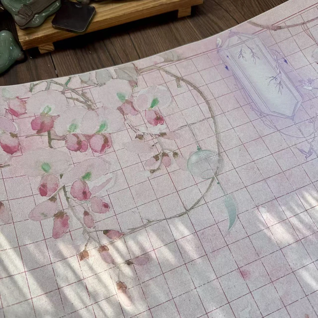 臻品系列【云母彩金蜡染宣纸】【一帘幽梦长卷】小楷行草书半生熟宣纸