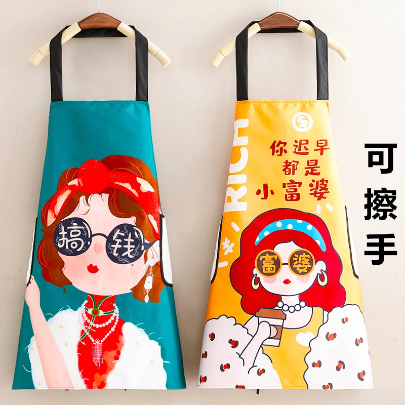厨房做饭家用成人罩衣围腰上班工作服高颜值围裙防水专用防污罩衣
