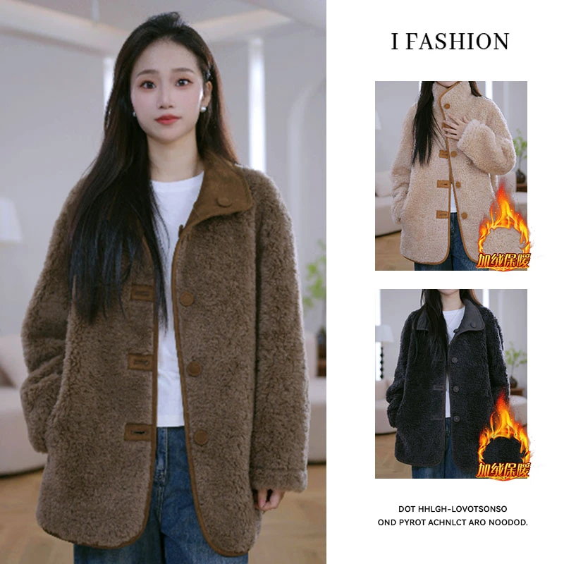 加厚保暖设计感双面穿短外套女2025冬季新款时尚洋气遮肉宽松上衣