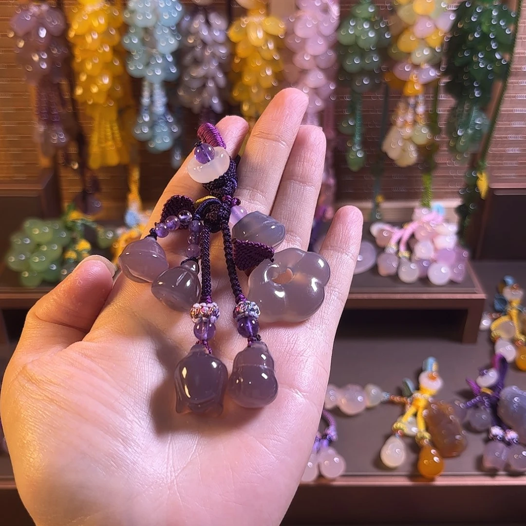 玛瑙/玉髓未镶嵌车挂钥匙扣