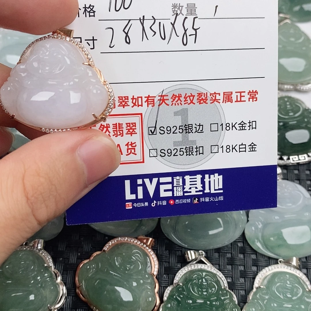 翡翠银S925镶嵌颈饰
