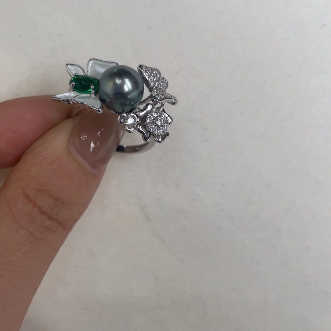银S925镶嵌手链海水珍珠
