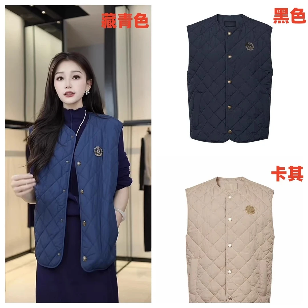 商场同款女秋冬新款保暖绗缝夹棉马甲百搭休闲无袖坎肩外套外穿