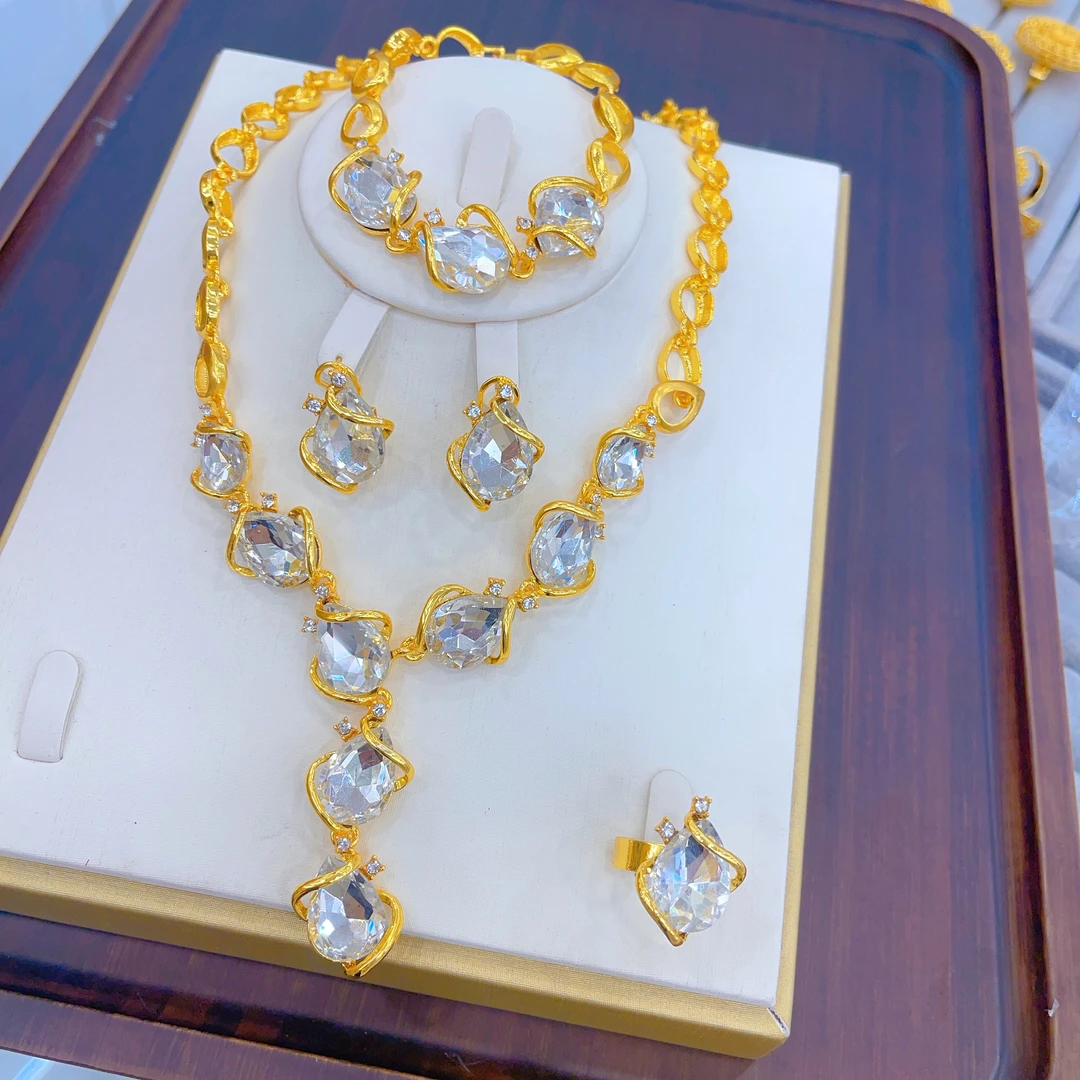 铜合金项链 1857新款戒指手链爆款白搭时尚满钻