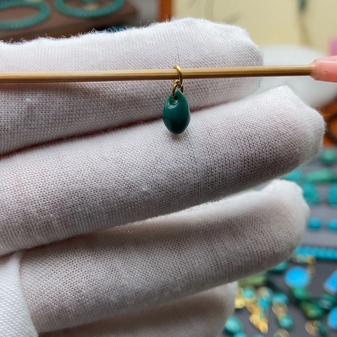 绿松石18K金镶嵌绿松石配饰h